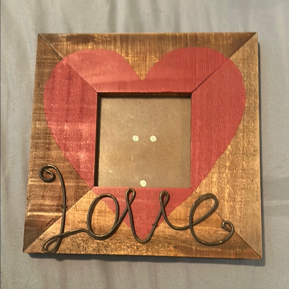 Rustic Love Heart Photo Frame